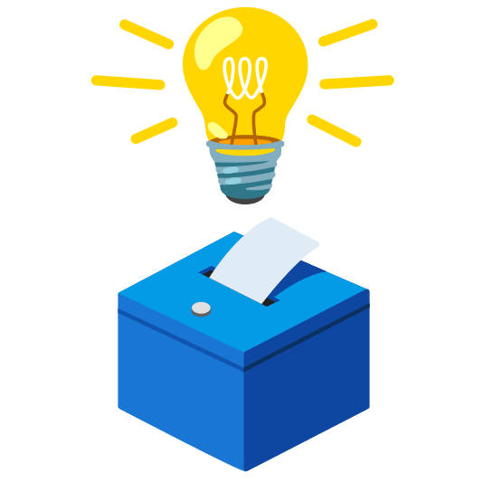 bulb ballot box with ballot