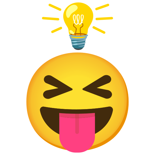 bulb stuck out tongue closed eyes