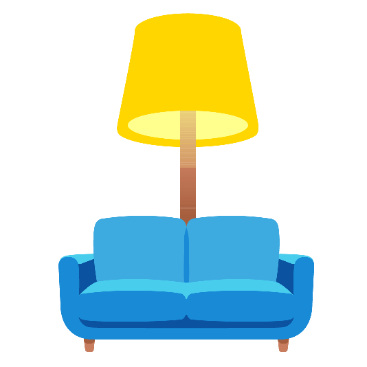 bulb couch and lamp