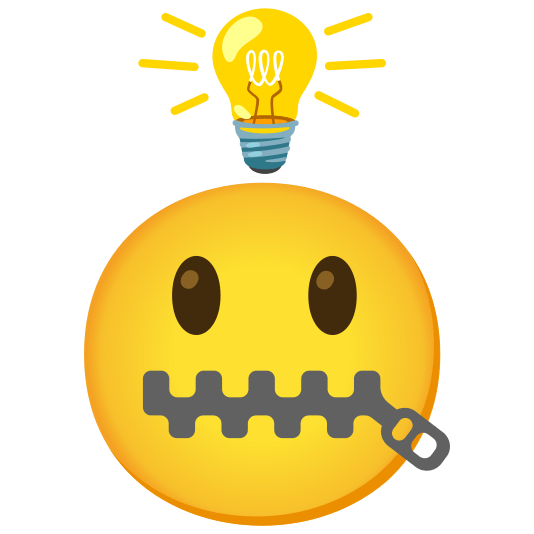 bulb zipper mouth face