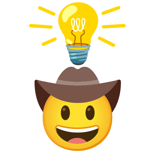 bulb face with cowboy hat