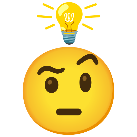 bulb face with raised eyebrow