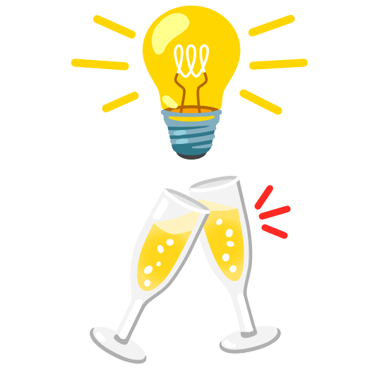 bulb clinking glasses