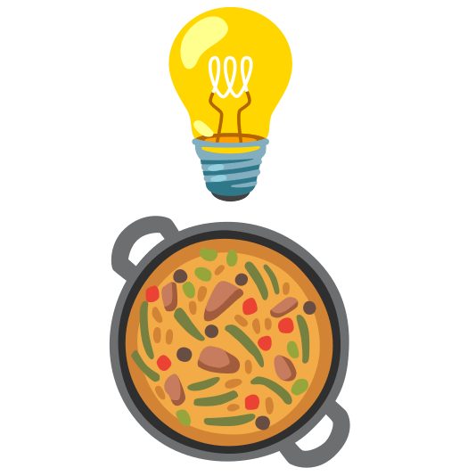 bulb shallow pan of food