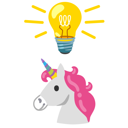bulb unicorn face