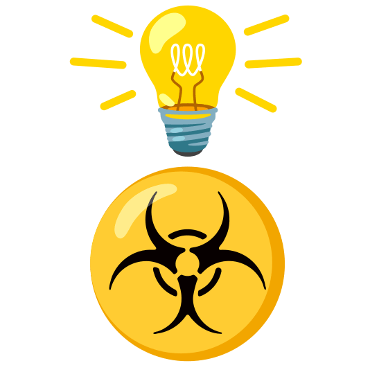 bulb biohazard sign