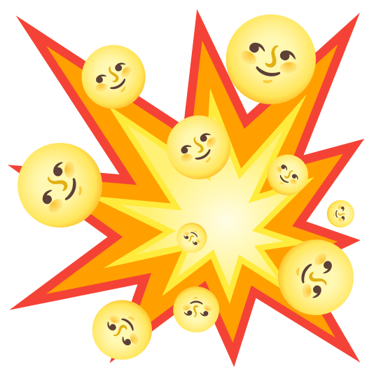 boom full moon with face