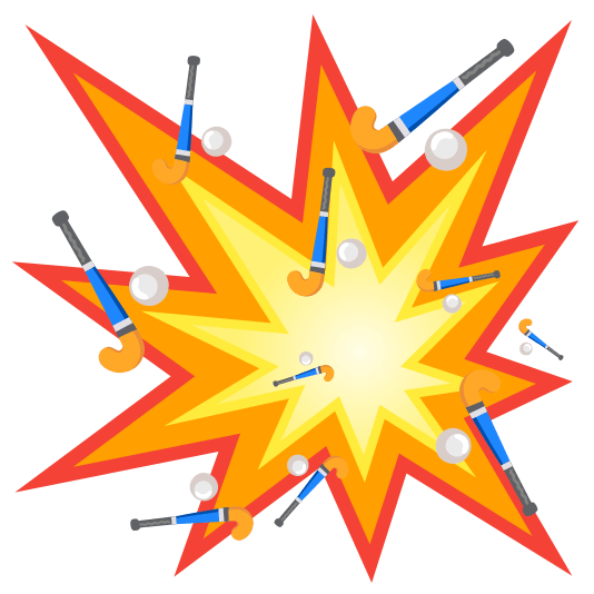 boom field hockey stick and ball