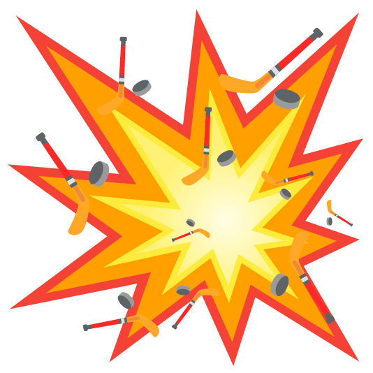 boom ice hockey stick and puck