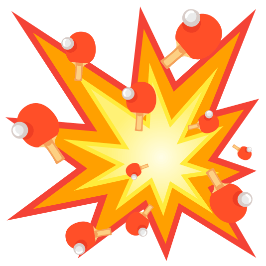 boom table tennis paddle and ball