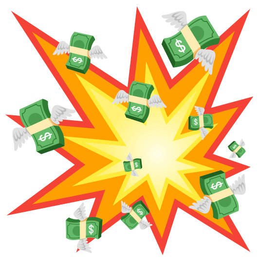 boom money with wings