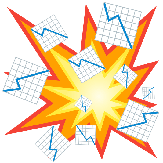 boom chart with downwards trend