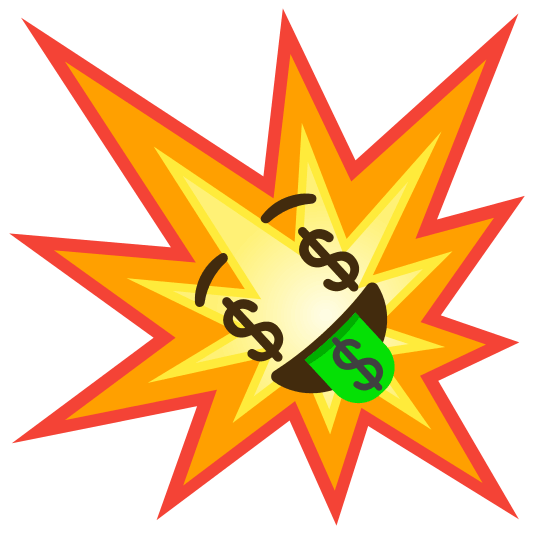 boom money mouth face