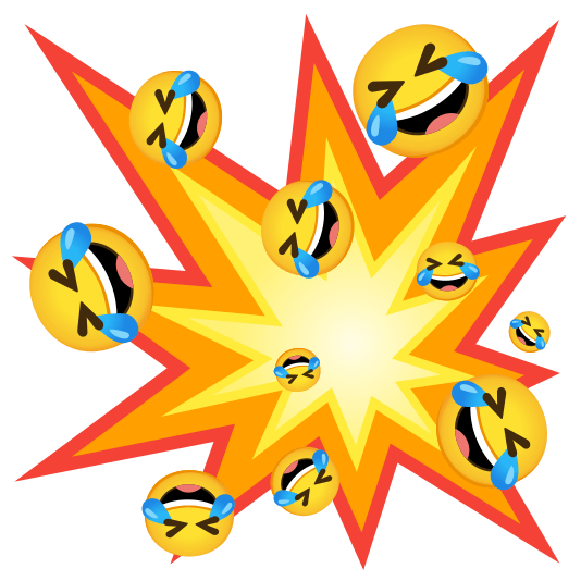 boom rolling on the floor laughing