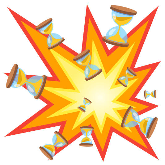 boom hourglass flowing sand