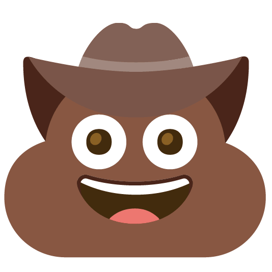 hankey face with cowboy hat