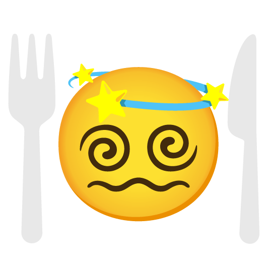 dizzy knife fork plate