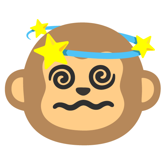dizzy monkey face