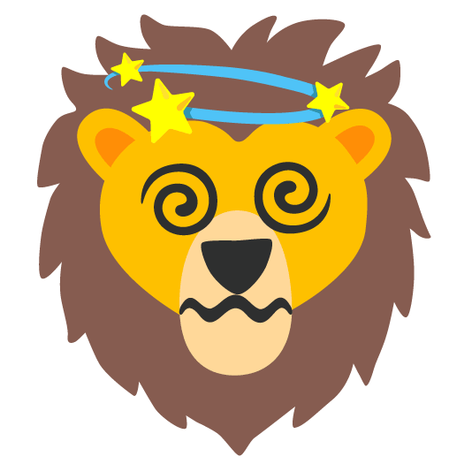 dizzy lion face