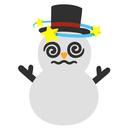 dizzy snowman without snow