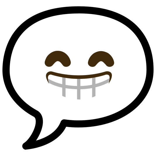 speech balloon grin
