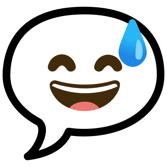 speech balloon sweat smile