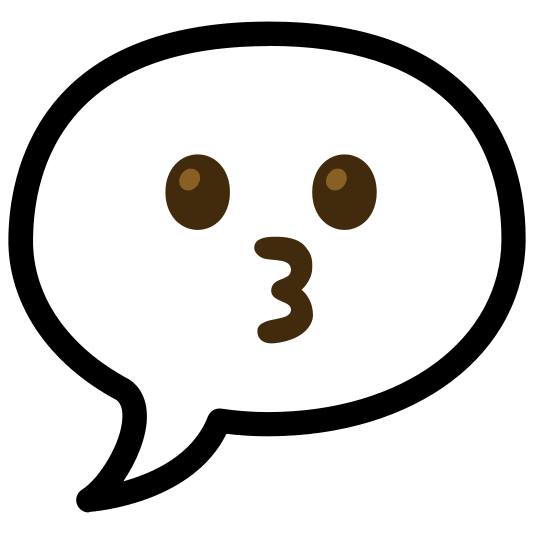 speech balloon kissing