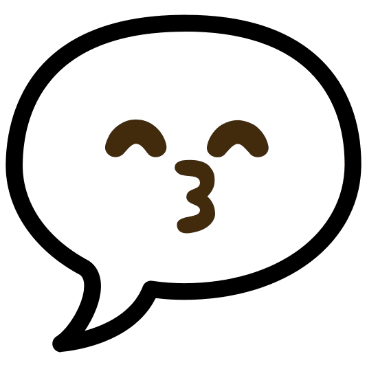 speech balloon kissing smiling eyes