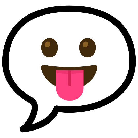 speech balloon stuck out tongue