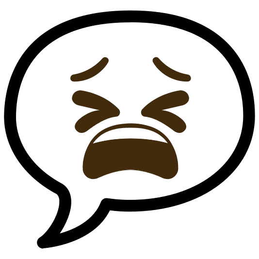 speech balloon tired face