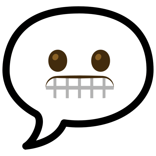 speech balloon grimacing