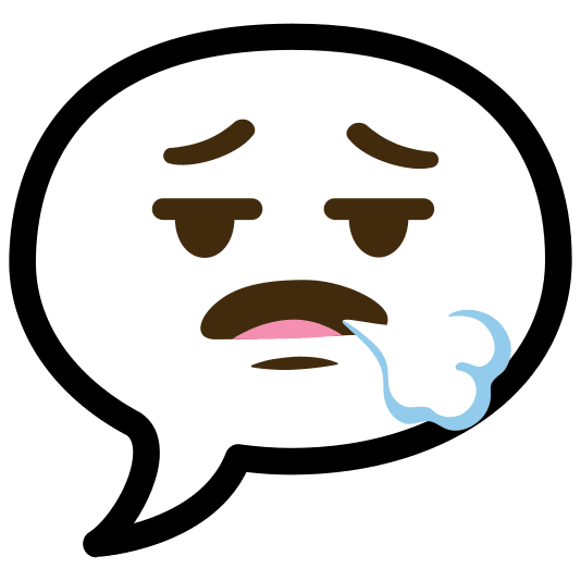 speech balloon face exhaling