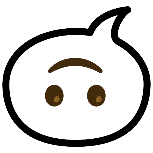 speech balloon upside down face