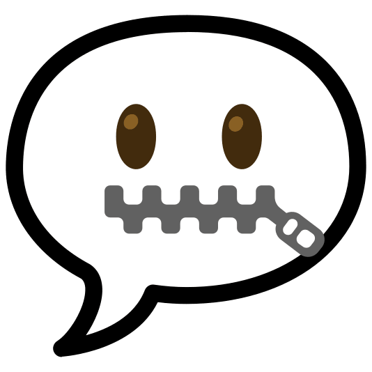 speech balloon zipper mouth face