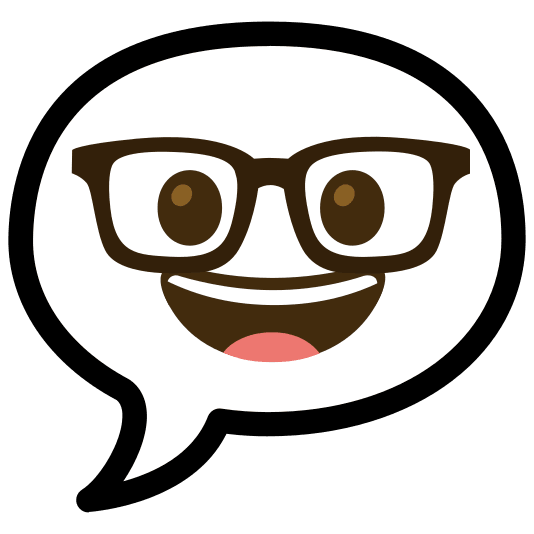 speech balloon nerd face
