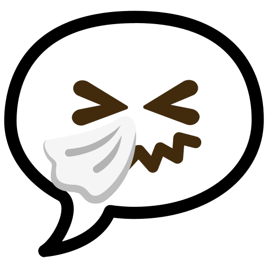 speech balloon sneezing face