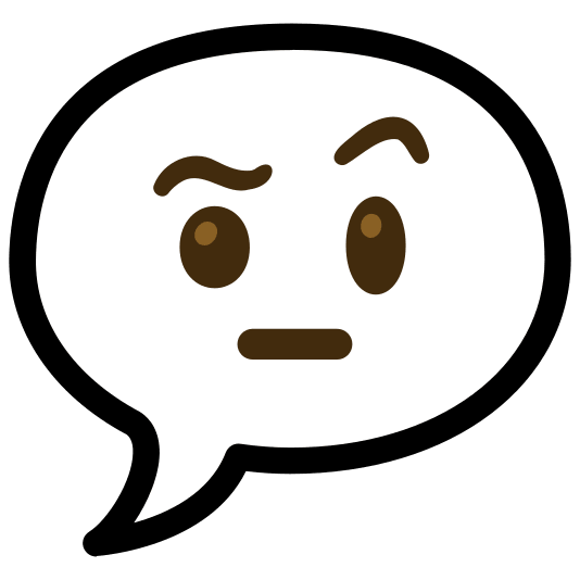 speech balloon face with raised eyebrow