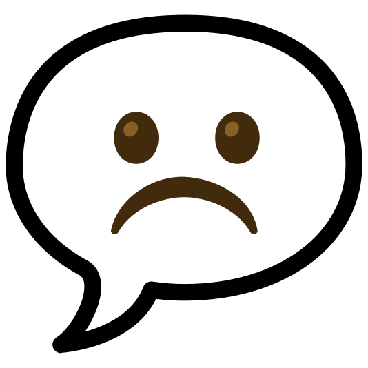 speech balloon white frowning face