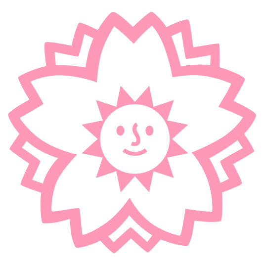 white flower sun with face