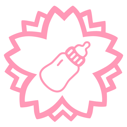 white flower baby bottle