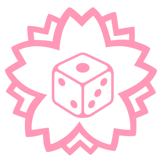 white flower game die