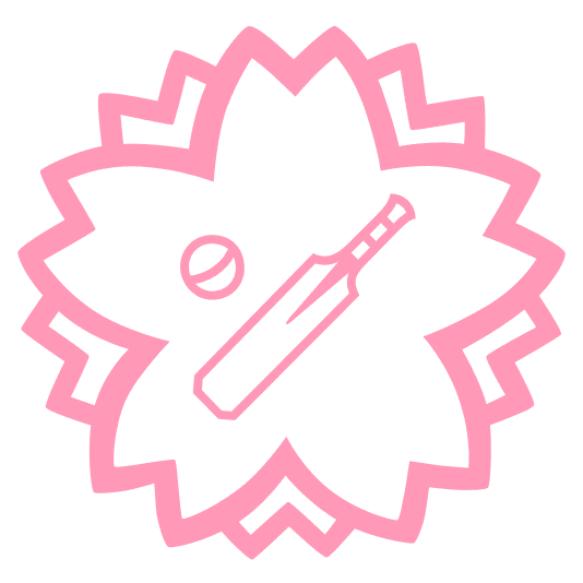 white flower cricket bat and ball