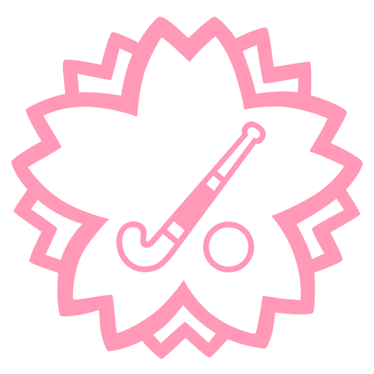 white flower field hockey stick and ball