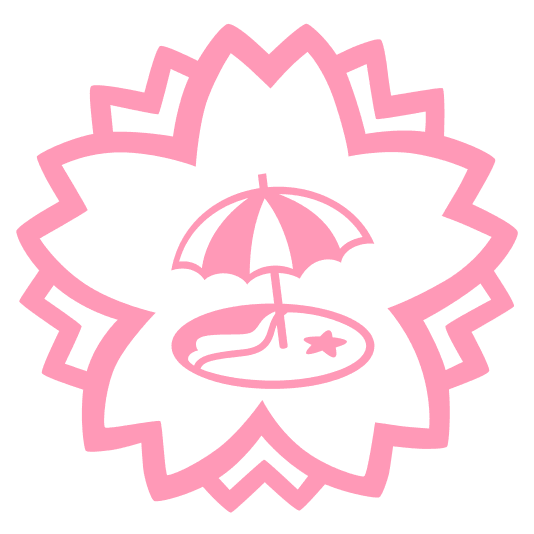 white flower beach with umbrella