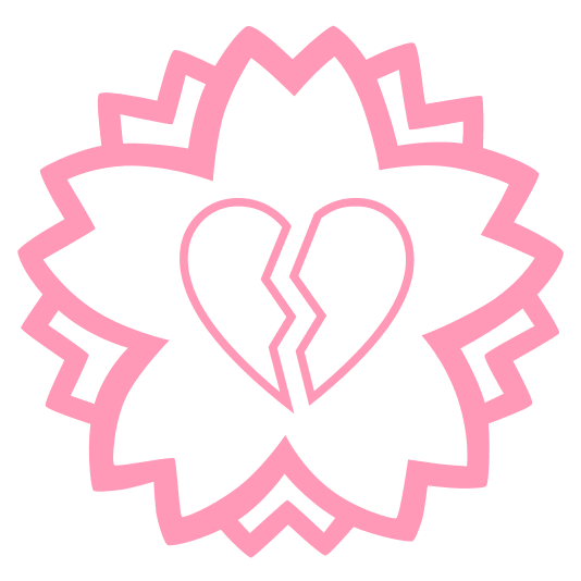 white flower broken heart