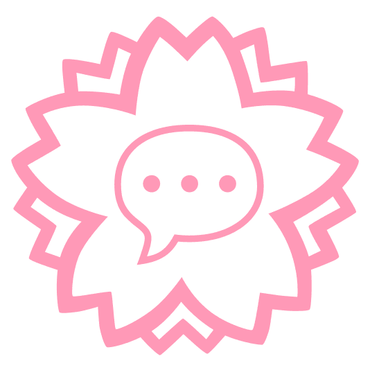 white flower speech balloon