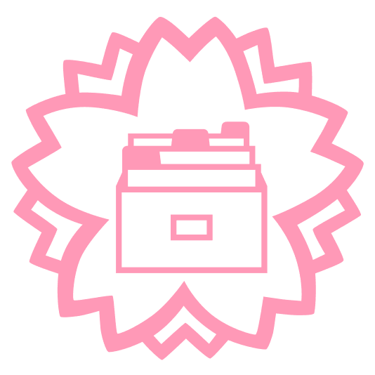 white flower card file box