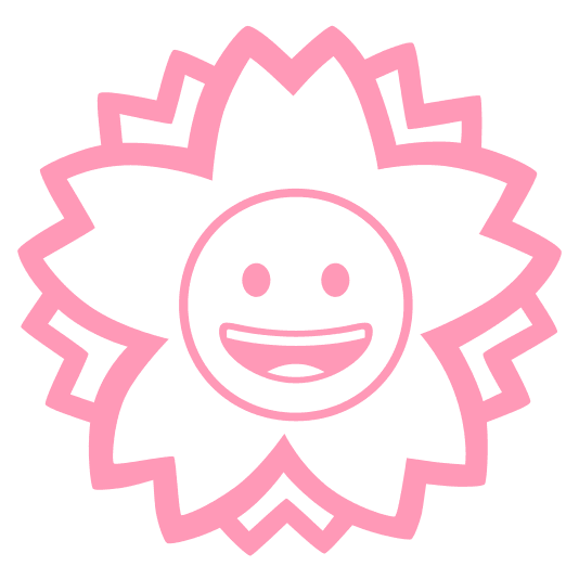 white flower grinning