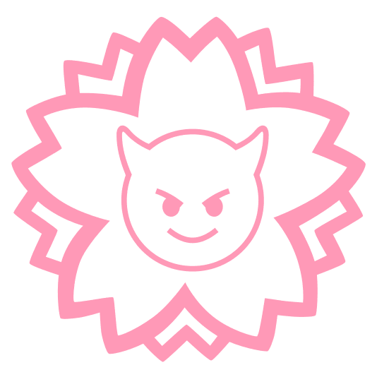white flower smiling imp