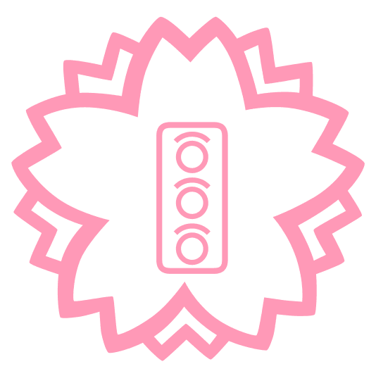 white flower vertical traffic light